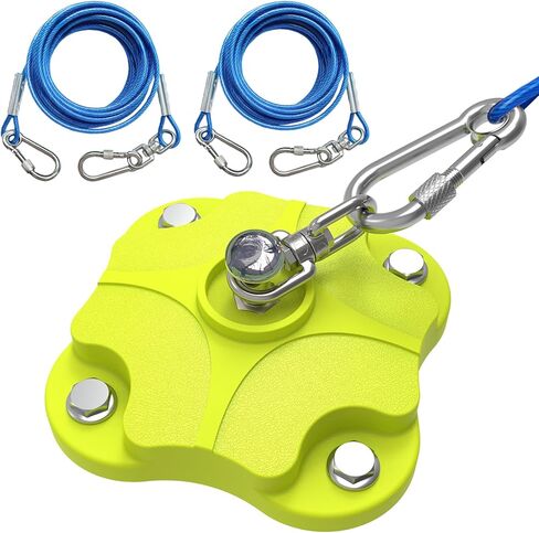 Heavy-Duty Dog Tie Out Stake with 2X20FT Tangle-Free Cables-360° Swivel Anchor, 200LBS Capacity-Stainless Steel&Aluminum Alloy for Two Dogs (Outdoor Camping/Yard)(Dog Stake+2X20ft Cable/200lbs) in Kuwait