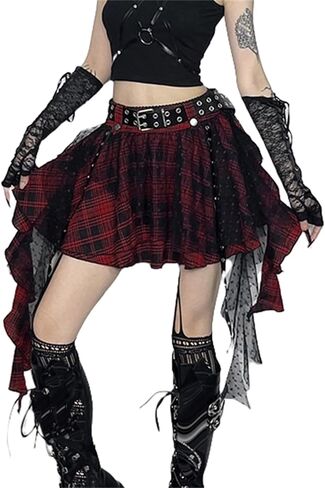 Goth Skirts for Women Punk Grunge Rave Emo Y2k Vintage Halloween in Saudi Arabia