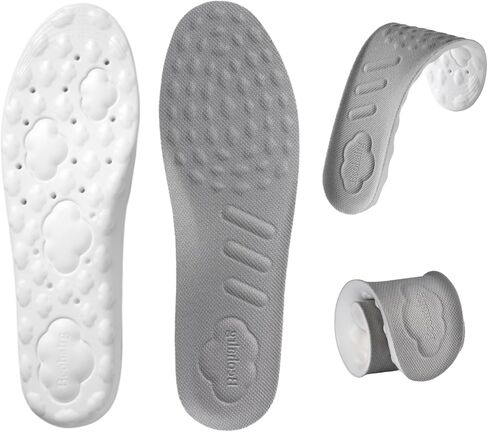 4D Cloud Tech Soles Insoles for Men and Women, Memory Foam Insoles, Shock Absorption and Cushioning Sports Shoe Insoles (1pair, M Women 9-12 / Men 8-11) in Saudi Arabia