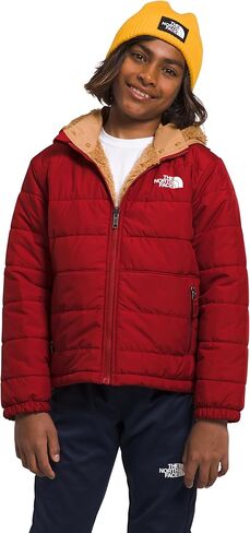 سترة بغطاء للرأس بسحاب كامل من THE NORTH FACE قابلة للعكس (للأطفال الصغار)، نسيج بني مموه، طباعة صغيرة، 4T للأطفال الصغار in Kuwait