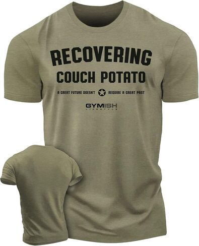 تي شيرت D R DETROIT REBELS Recovering Couch Potato التحفيزي للتمارين الرياضية للرجال in Saudi Arabia