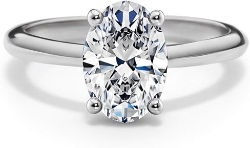 Moissanite Rings for Women Solitaire 2 CT Oval Engagement Ring 925 Sterling Silver Rings with 18k White Gold Plated in Saudi Arabia