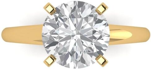 Clara Pucci 2.5 ct Round Cut Moissanite Solitaire Engagement Ring for Women - 14K Solid Gold (8.5mm, VVS1, D-F) in Saudi Arabia