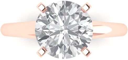 Clara Pucci 2.5 ct Round Cut Moissanite Solitaire Engagement Ring for Women - 14K Solid Gold (8.5mm, VVS1, D-F) in Saudi Arabia