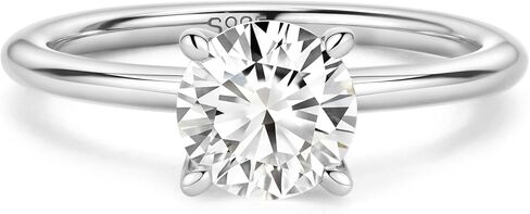 ASHINE 1 قيراط خاتم خطوبة مويسانيتي مستدير القطع، 925 فضة مطلية بالذهب سوليتير، VVS1 خاتم الوعد الوضوح للنساء in Kuwait