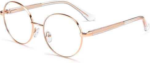 Dollger Blue Light Glasses for Woman Men Fashion Round Circle Black Frame Clear Fake Glasses Blue Light Blocking Glasses in Saudi Arabia