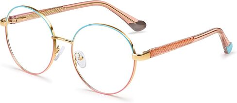 Dollger Blue Light Glasses for Woman Men Fashion Round Circle Black Frame Clear Fake Glasses Blue Light Blocking Glasses in Saudi Arabia