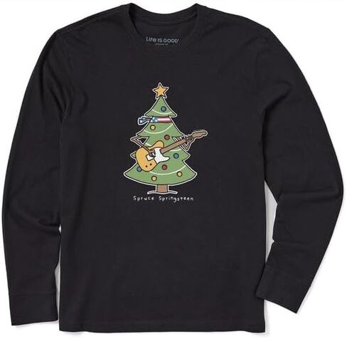 الحياة جيدة. تي شيرت رجالي من Spruce Springsteen LS Crusher، أسود داكن، مقاس XX-Large in Saudi Arabia