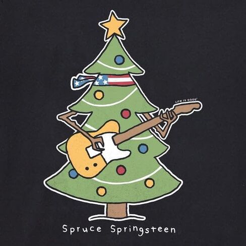 الحياة جيدة. تي شيرت رجالي من Spruce Springsteen LS Crusher، أسود داكن، مقاس XX-Large in Saudi Arabia