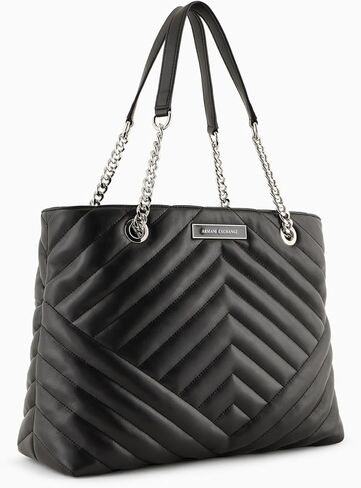 Armani Exchange Women's Victoria Shopping Bag, Black, One size in Saudi Arabia