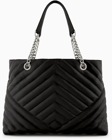 Armani Exchange Women's Victoria Shopping Bag, Black, One size in Saudi Arabia