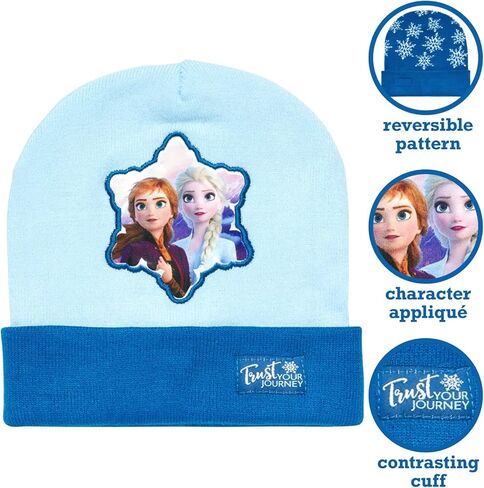 Disney Girls Frozen Hat and 2 Pair Gloves/Mittens Cold Weather Set, Frozen Mitten 2-4, Size Age 2-4 in Saudi Arabia
