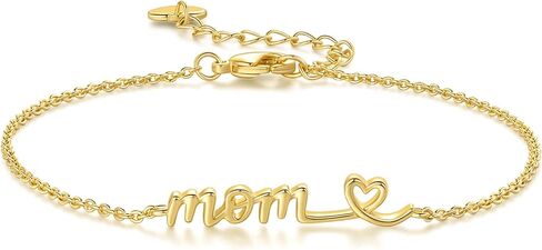 Gold Bracelets for Women 14K Gold Bracelets for Women Mom Bracelet for Womens with Simple Dainty Thoughtful Present for Moms Mama Bracelet for Womens in Saudi Arabia