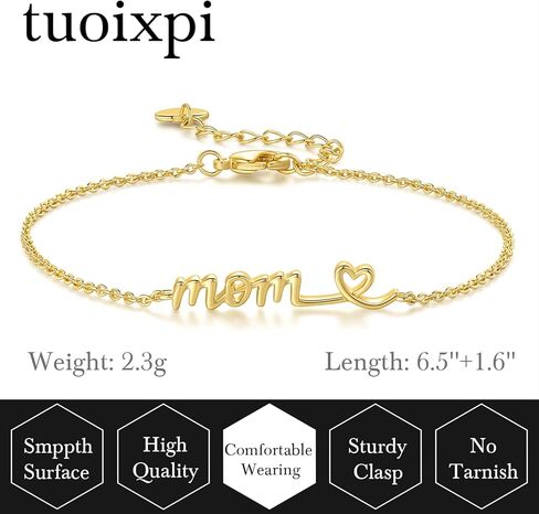 Gold Bracelets for Women 14K Gold Bracelets for Women Mom Bracelet for Womens with Simple Dainty Thoughtful Present for Moms Mama Bracelet for Womens in Saudi Arabia