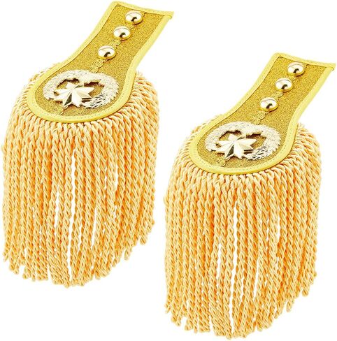 SUPERFINDINGS 2Pcs Gold Cosplay Ringmaster Shoulder Tassel Shoulder Uniform Fringe Shoulder Golden Link Chain Epaulet Shoulder Brooch Pin Epaulettes Clothes Decor for Men and Women Cosplay Carnival in Saudi Arabia
