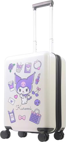 FUL Sanrio Kuromi and My Melody 22.5 Inch Carry On Luggage, Hardshell Rolling Suitcase with Spinner Wheels, White in Saudi Arabia
