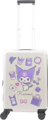 FUL Sanrio Kuromi and My Melody 22.5 Inch Carry On Luggage, Hardshell Rolling Suitcase with Spinner Wheels, White in Saudi Arabia