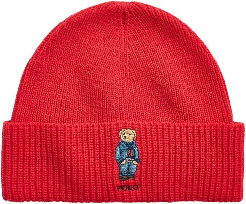 قبعة POLO RALPH LAUREN للرجال من Signature Preppy Denim Bear Cuff Hat، Ralph Red in Saudi Arabia