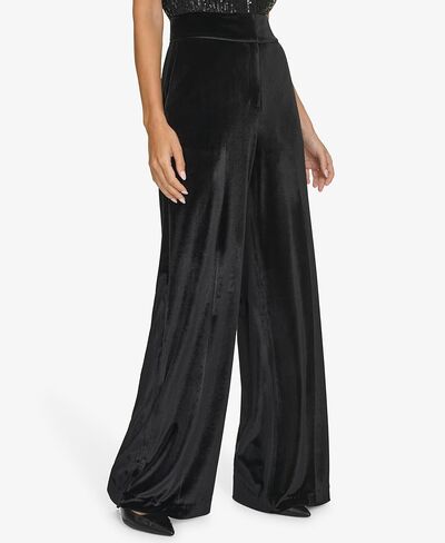 Calvin Klein Womens Wide Leg Hidden Closure Trouser Pant in Saudi Arabia