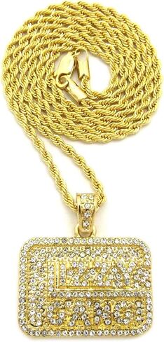 ICED Out GLIZZY Gang Pendant & 24" Box/Cuban/Rope Hip HOP Necklace - XQP104G in Saudi Arabia