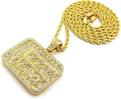 ICED Out GLIZZY Gang Pendant & 24" Box/Cuban/Rope Hip HOP Necklace - XQP104G in Saudi Arabia