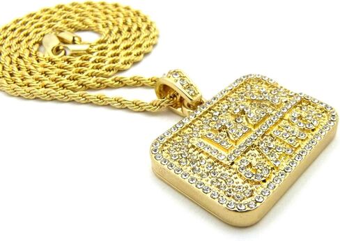 ICED Out GLIZZY Gang Pendant & 24" Box/Cuban/Rope Hip HOP Necklace - XQP104G in Saudi Arabia
