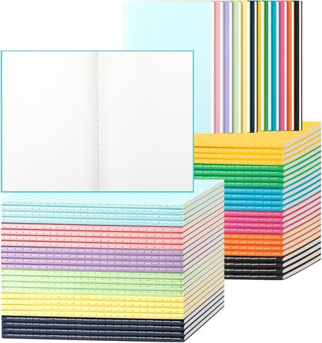 24 Pack Colorful Lined Notebooks for Writing, Journals Bulk, A5 Composition Books, 8.3x5.5 Inch, 60 Pages, 30 Sheets Sketchbooks for Office School Travel Supplies (Lined-24 pack, 12 Colors) in Saudi Arabia