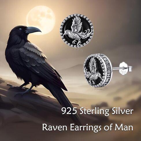 Black Onyx Stud Earrings S925 Sterling Silver Mountain Wave/Raven Earrings Round Black Stone Jewelry For Women Female in Saudi Arabia