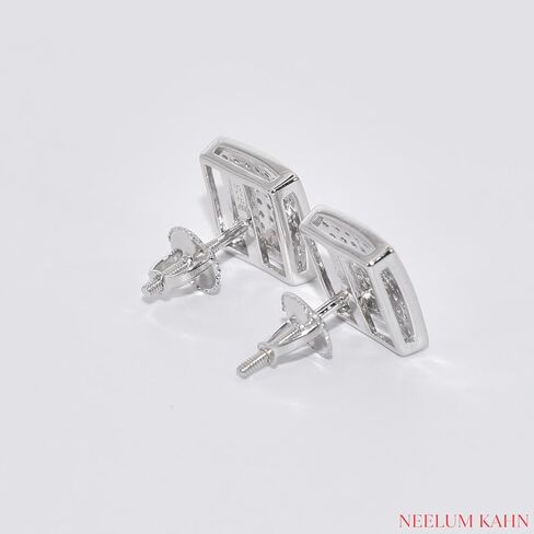 Moissanite Stud Earrings for Men – VVS Clarity Hip Hop Iced-Out Diamond Alternative, 925 Sterling Silver Screw Back Men and Women Earrings in Saudi Arabia