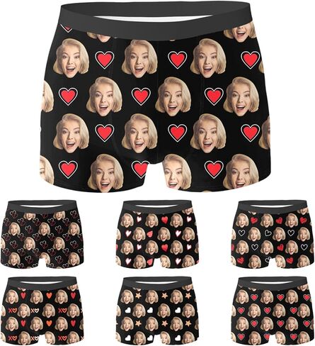 Custom Underwear for Men Personalized Boxers Briefs Funny Customized Face Boxers Boyfriend Husband Valentines Gift in Saudi Arabia