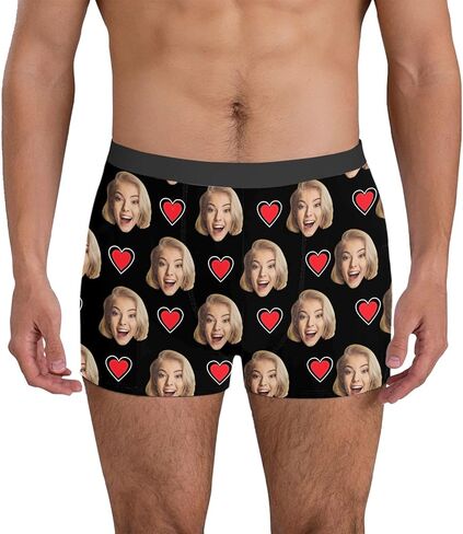 Custom Underwear for Men Personalized Boxers Briefs Funny Customized Face Boxers Boyfriend Husband Valentines Gift in Saudi Arabia
