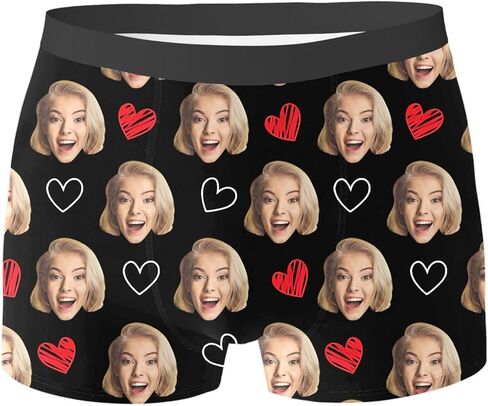 Custom Underwear for Men Personalized Boxers Briefs Funny Customized Face Boxers Boyfriend Husband Valentines Gift in Saudi Arabia
