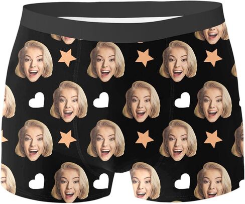 Custom Underwear for Men Personalized Boxers Briefs Funny Customized Face Boxers Boyfriend Husband Valentines Gift in Saudi Arabia