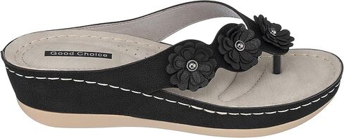 GC Shoes Women's Wedge Sandals, Low Heel Casual Summer Platform w/Arch Support, Thong Slide Comfort Wedges, Ammie in Saudi Arabia