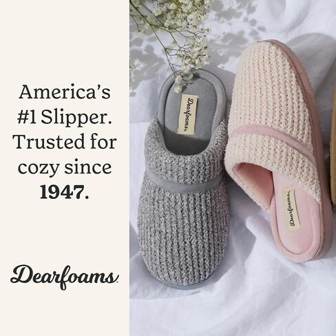Dearfoams womens Serena Memory Foam Chenille Scuff House Shoe Slipper in Saudi Arabia