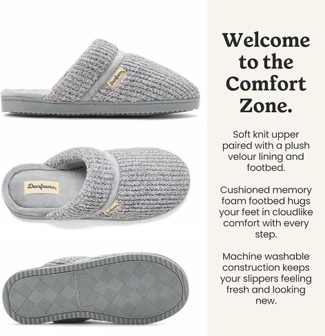Dearfoams womens Serena Memory Foam Chenille Scuff House Shoe Slipper in Saudi Arabia