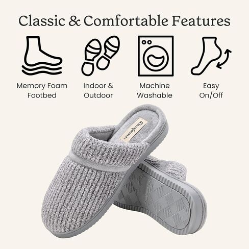 Dearfoams womens Serena Memory Foam Chenille Scuff House Shoe Slipper in Saudi Arabia