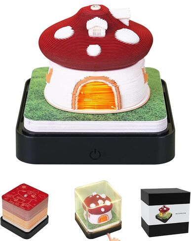 3D Memo Pad Time Piece Calendar 2025,3D Calendar Memo Pad DIY Notes Notepad Paper Carving Art Green Tree House,2025 Desk Calendar With LED Lights in Saudi Arabia
