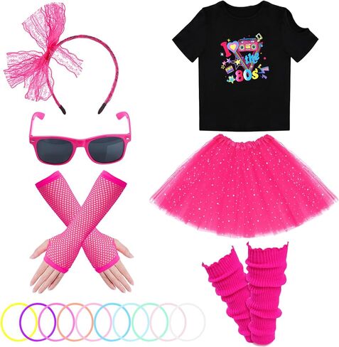 baotongle 80s Costume Accessories Set 80s 90s Outfits for Halloween Cosplay 1980s Party in Saudi Arabia