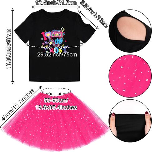 baotongle 80s Costume Accessories Set 80s 90s Outfits for Halloween Cosplay 1980s Party in Saudi Arabia