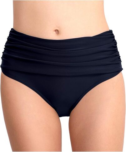 Women's Bikini Bottoms Ruched Swim Bottoms Tummy Control Bathing Suit Bottoms Mid Waisted Swimsuit Bottom in Saudi Arabia