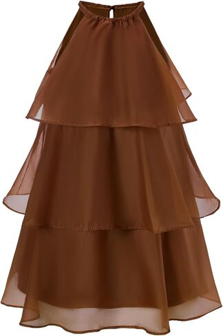 Women's Layered Ruffle Halter Mini Dress Elegant Tie Back A Line Evening Party Cocktail Dresses in Saudi Arabia