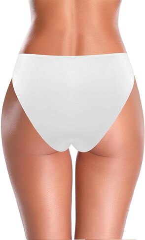 Women's Tie Knot Front Swim Bottoms Mid Waisted Bikini Bottoms in Saudi Arabia
