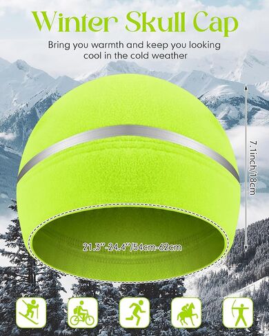 Geyoga 6 Pack High Visibility Reflective Beanie Hat with Reflective Stripe Safety Beanies Hat for Outdoor Work Sports & More(Fluorescent Green) in Saudi Arabia