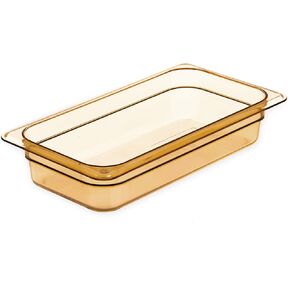 Carlisle FoodService Products 3086013 StorPlus High Heat Food Pan, 2.5" Deep, Third Size, Amber