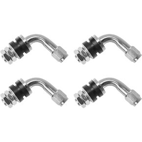QWORK Tire Valve Stem Set, 8 Pieces 90 & 45 Degree Angled Valve Stems, Bolt-in Tubeless Tire Valve Stems, for Cars, RV, Bicycles, Motorcycles and Trailers with 0.453 Inch Rim