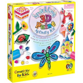 مجموعة أنشطة الطلاء العجيب اللامعة ثلاثية الأبعاد من إبداع الأطفال - مجموعة طلاء فنية فاخرة للنافذة، باللون الأصفر in Kuwait