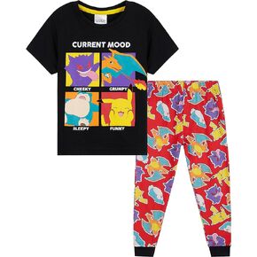 Pokemon Boys Pyjamas Set - Lounge Wear T-Shirt and Long Bottoms Teenagers PJs 4-14 Years - Gifts for Boys