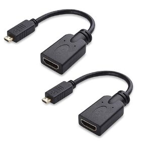 Cable Matters 2-Pack Micro HDMI to HDMI Adapter (HDMI to Micro HDMI Adapter) 6 Inches with 4K and HDR Support for Raspberry Pi 4 and More