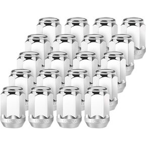 صواميل عروة العجلة 1/2 × 20 - صواميل عروة منتفخة من الكروم - 1.38 بوصة طول 3/4 بوصة سداسية، متوافقة مع شاحنات جيب رانجلر CJ YJ TJ JK فورد موستانج رينجر 20 قطعة in Kuwait